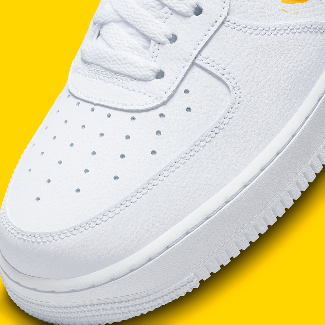 Nike Air Force 1 Low Brushstroke Swoosh White Yellow DX2646-100