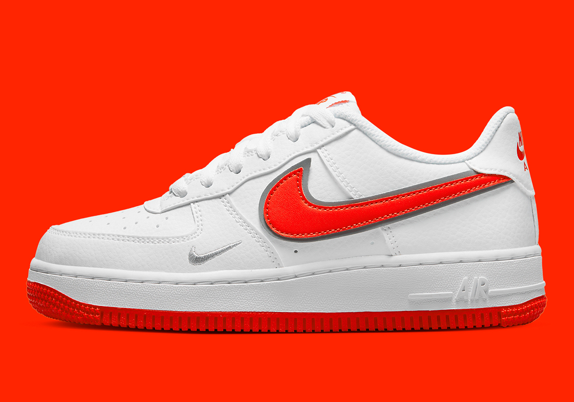 Nike Air Force 1 Low Split Light Silver – Puffer Reds