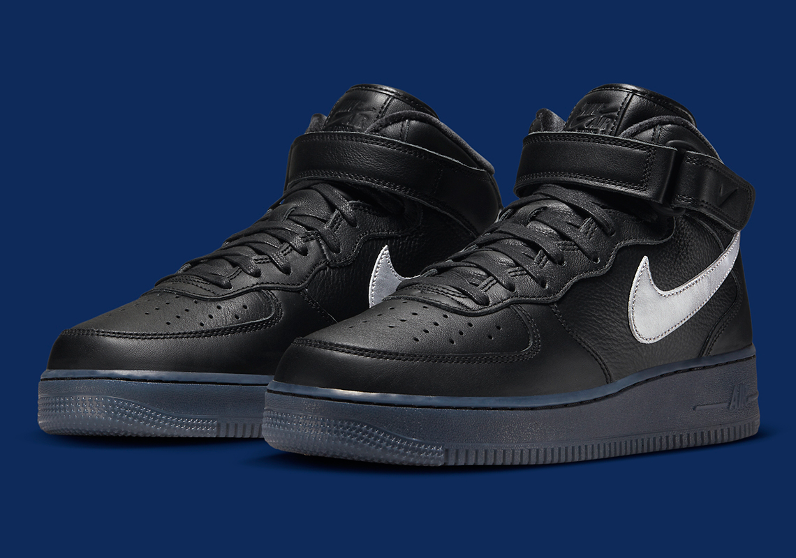 Nike Air Force 1 Mid Black Metallic Silver Hyper Pink Anthracite 