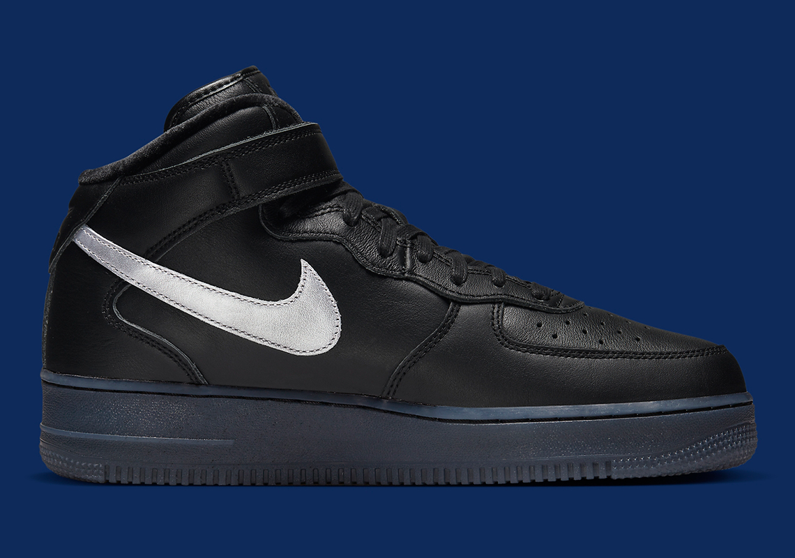 Nike Air Force 1 Mid Premium 'Black Metallic Silver' Dx3061-001