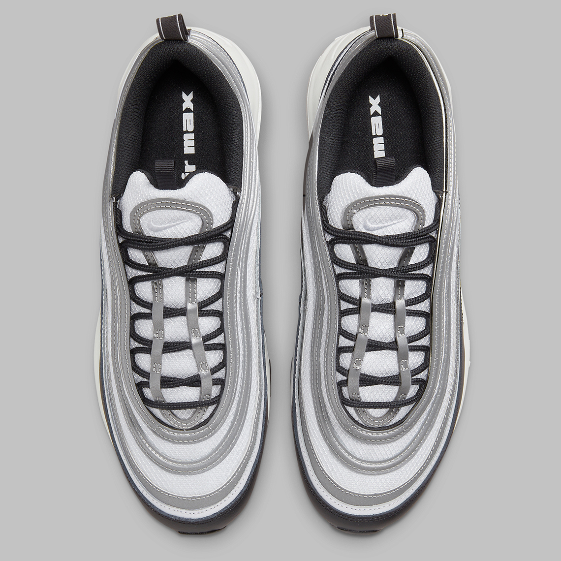 Nike air max 97 black white reflect clearance silver