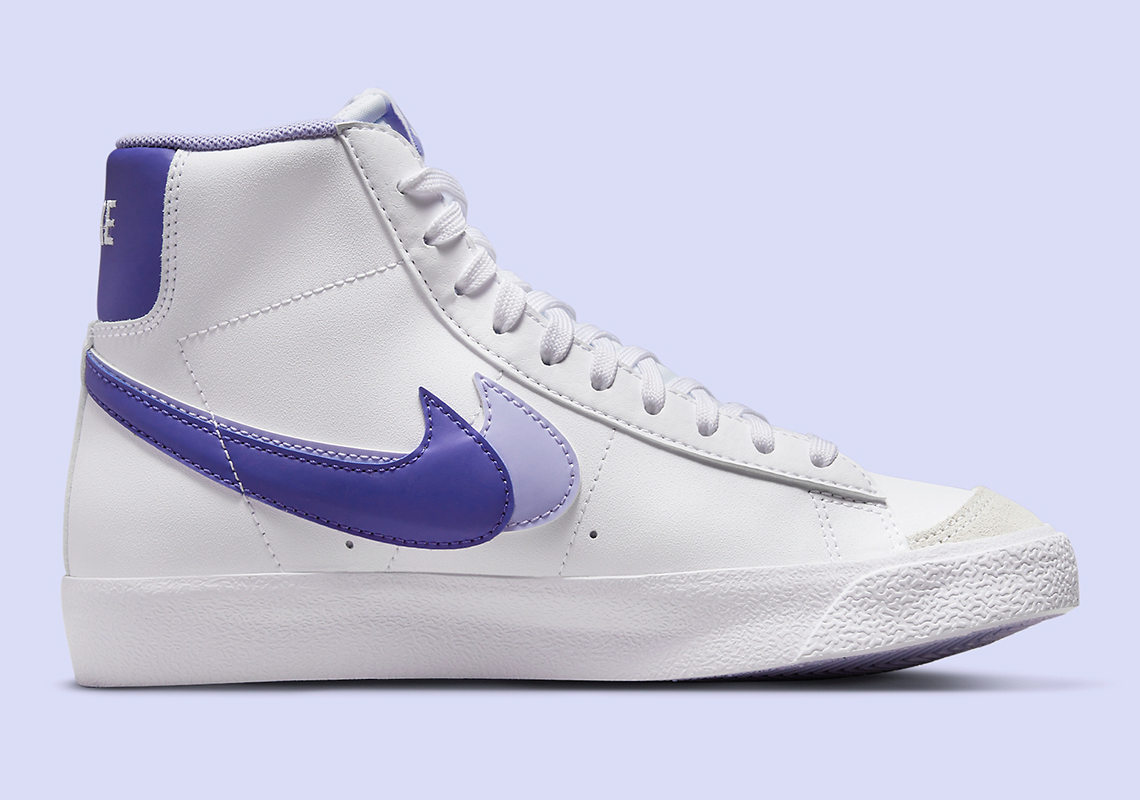 nike blazers white and purple