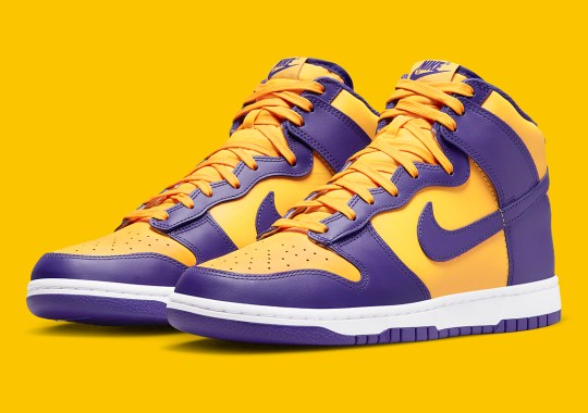 Purple And Gold Color The Nike Dunk High Retro
