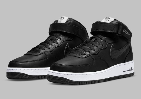 Stussy x Nike Air Force 1 Mid “Black” Releases Again On May 19th