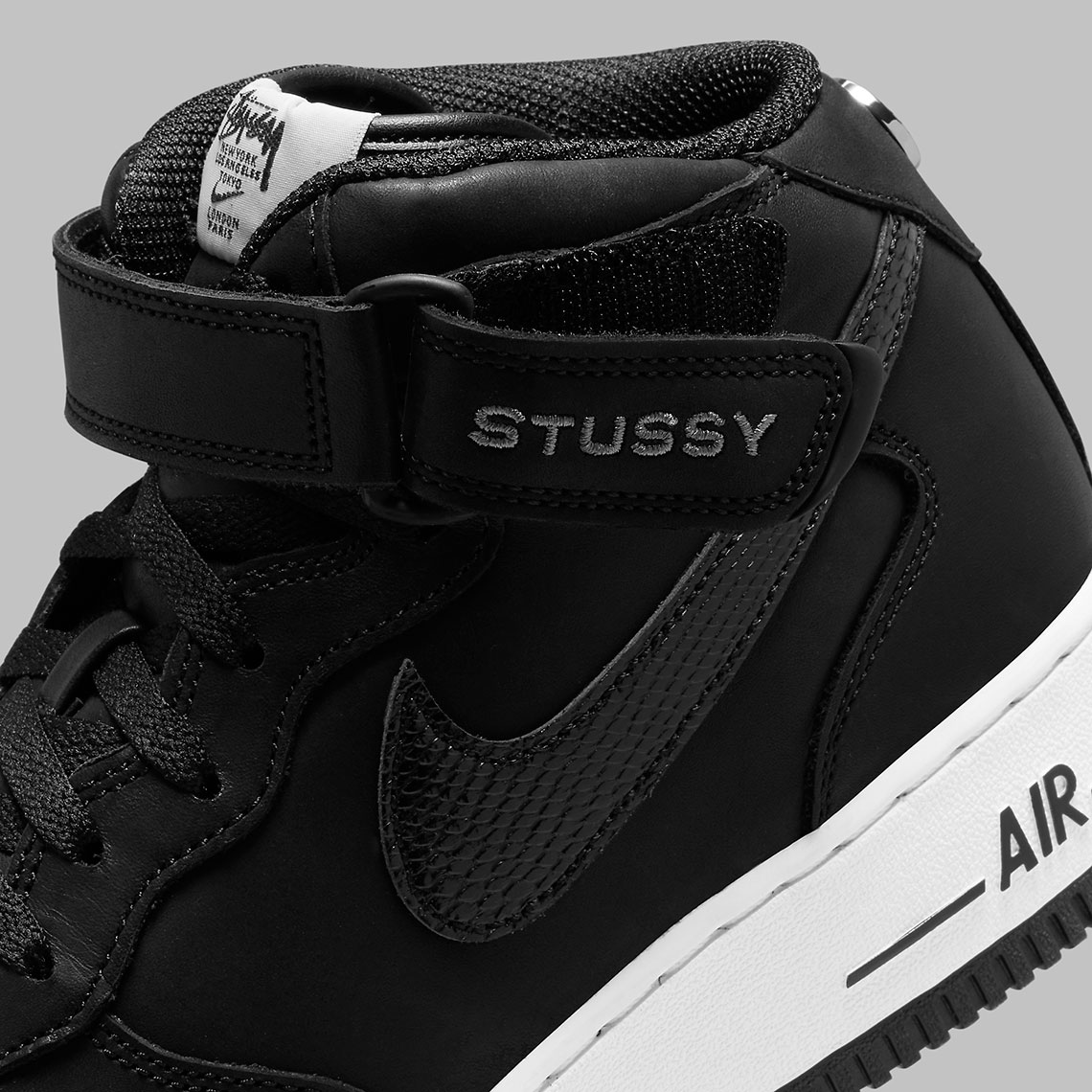 Stussy Nike Air Force 1 Mid Black DJ7840-001 Release Date