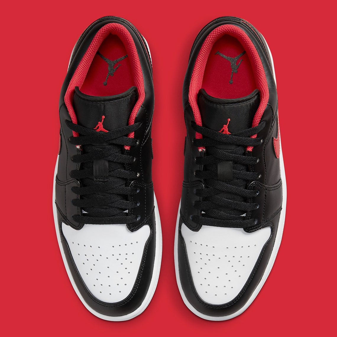 Jordan 1 low outlet black white red