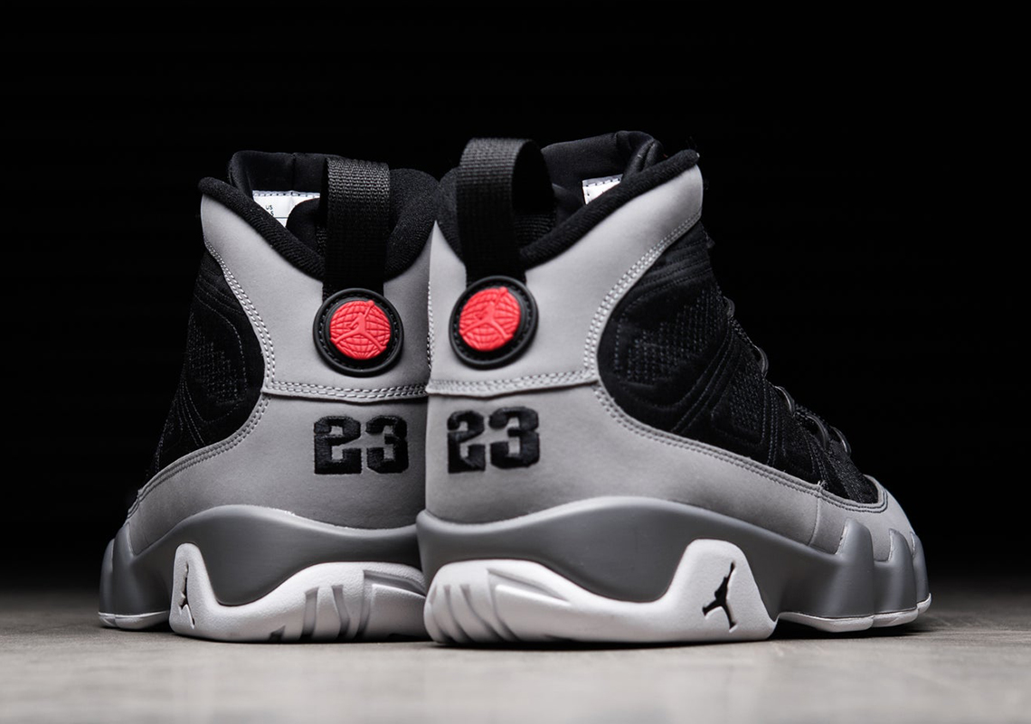 jordan 9 grey and black