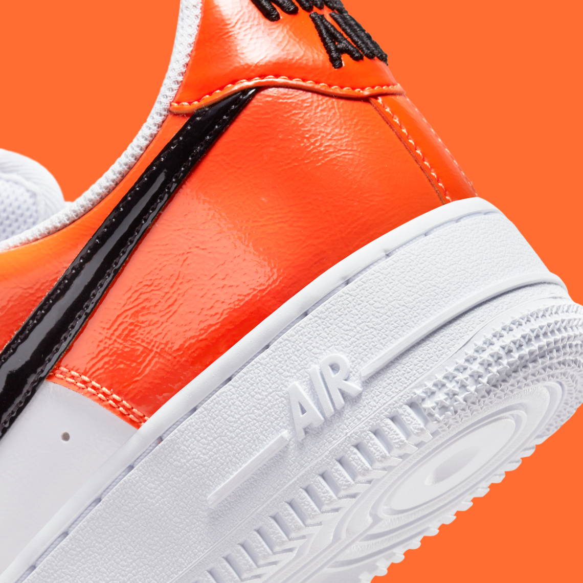 Nike Air Force 1 Low White Black Orange Patent DJ9942-103 Release