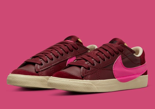 This Nike Blazer Low Jumbo Is Clad In Shades Of Red And Pink