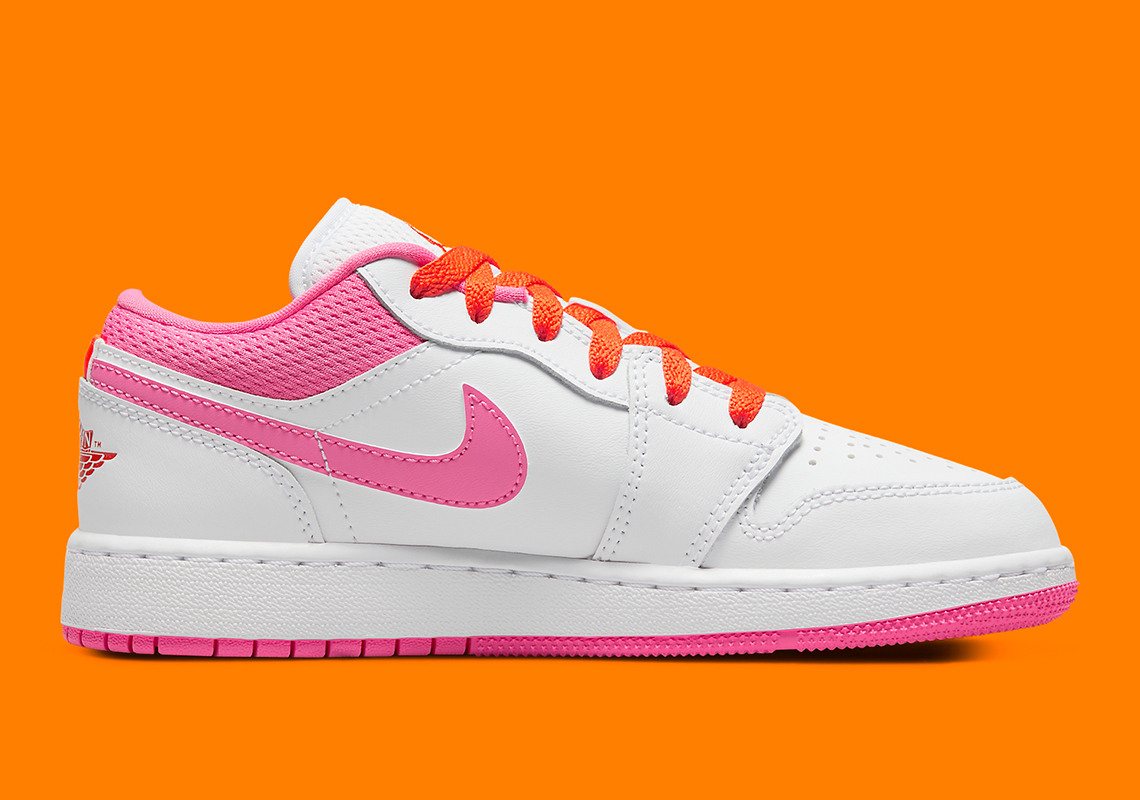 Air Jordan 1 Low Gs White Safety Orange Pinksicle Dr9498 168 2