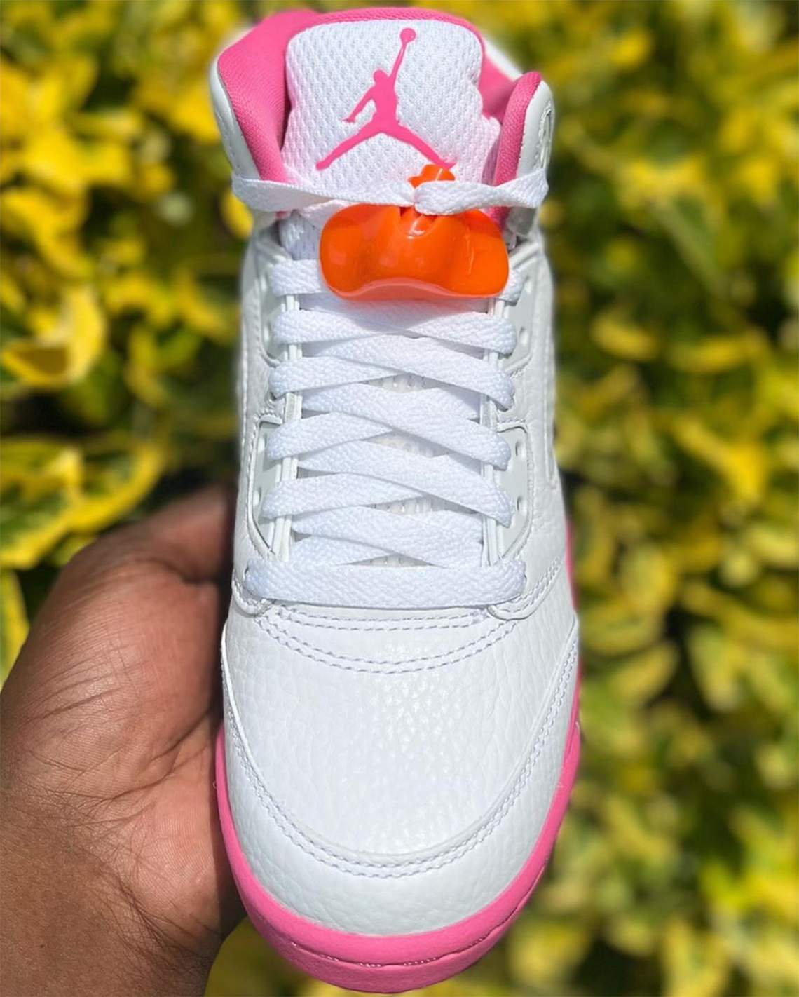 all white and pink jordans