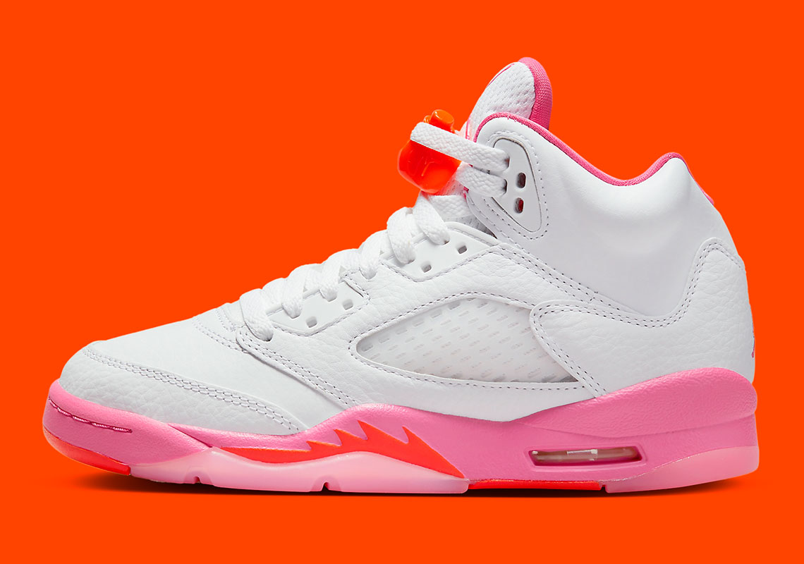 Air Jordan 5 GS White Pinksicle Safety Orange 440892-168