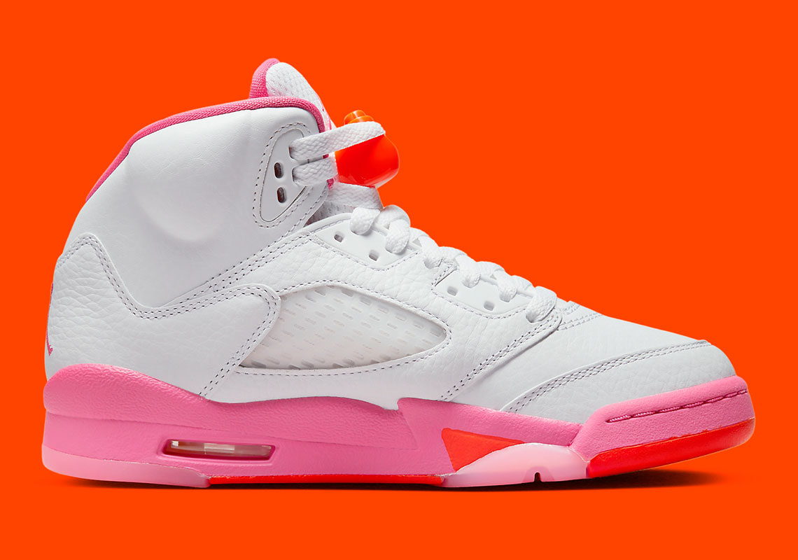 Nike Air Jordan V 5 Retro GS White Pinksicle Safety Orange iv vi x xi  440892 168