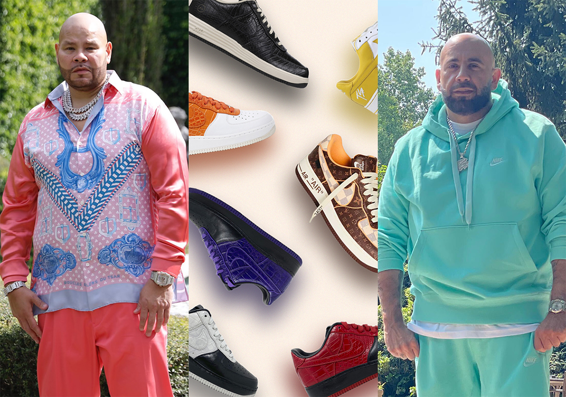 Fat Joe wearing Louis Vuitton x Nike Air Force 1 by Virgil Abloh