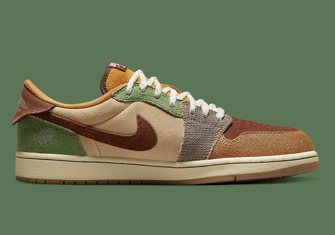 Zion Williamson X Air Jordan 1 Retro Low OG 'Voodoo' - Air Jordan - DZ7292  200 - flax/muslin/fauna brown/oil green/sesame/moon fossil