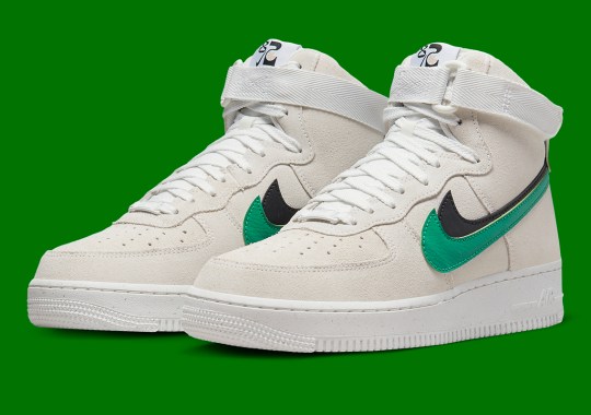 Celtics Colors Emerge On Double-Swooshed Nike Air Force 1 High