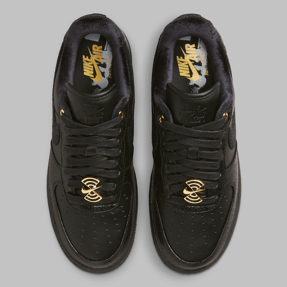 nike air force 1 low 40th anniversary black gold snakeskin 4