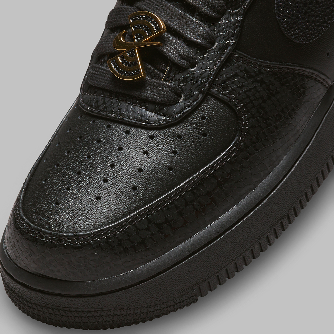 nike air force 1 low 40th anniversary black gold snakeskin 5
