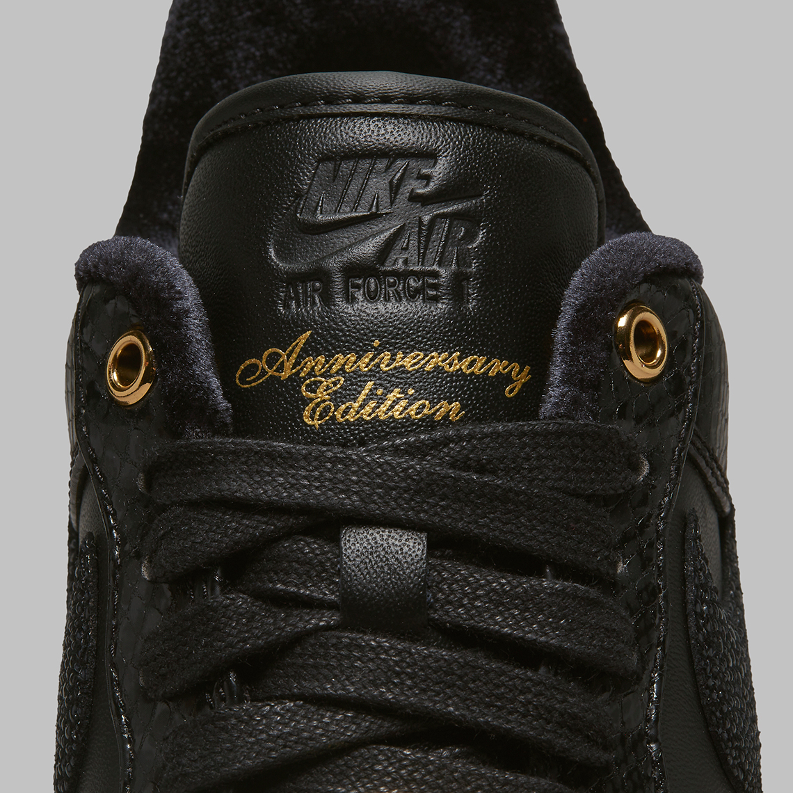 nike air force 1 low 40th anniversary black gold snakeskin9