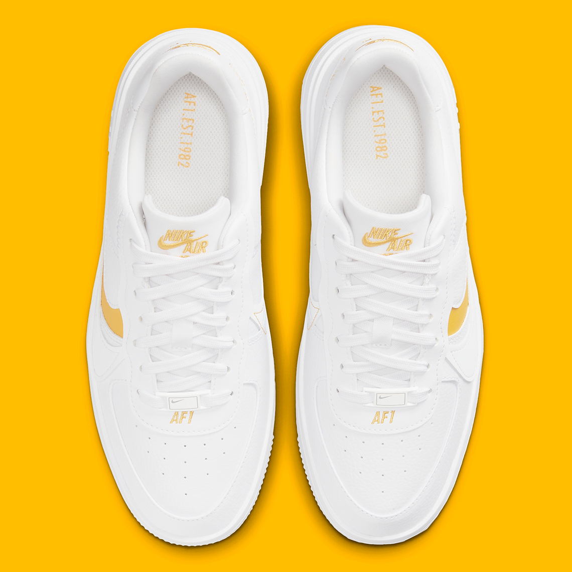 Nike Air Force 1 PLT-AF-ORM White Yellow Ochre DJ9946-102