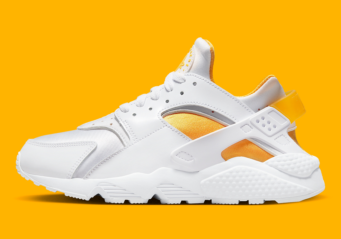 nike huarache orange and white