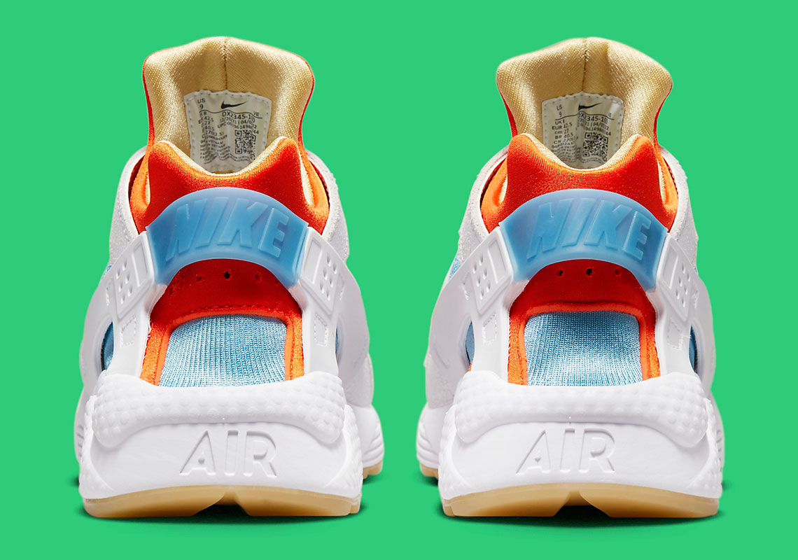 Huarache white orange outlet and blue