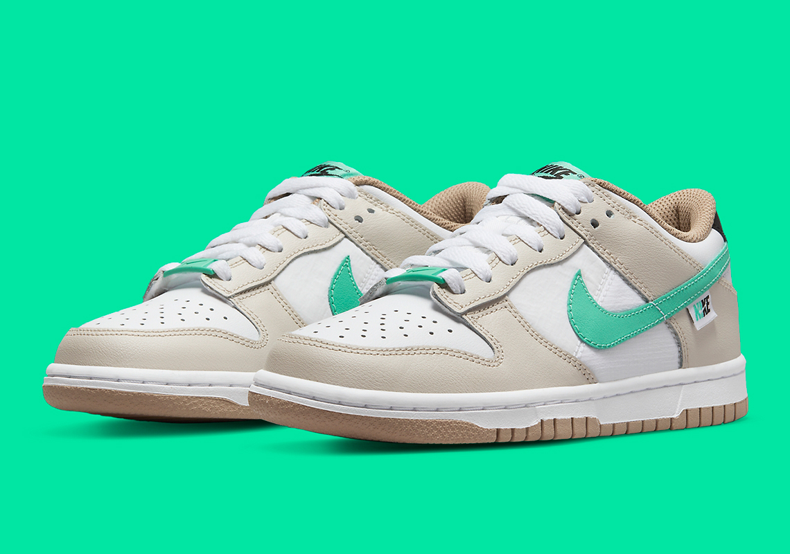 nike particle dunk low gs tan white green DX6063 131 1
