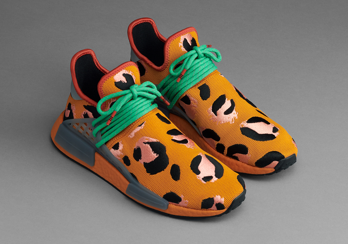 Pharrell adidas NMD Hu "Animal Print Orange" GZ4439 | SneakerNews.com
