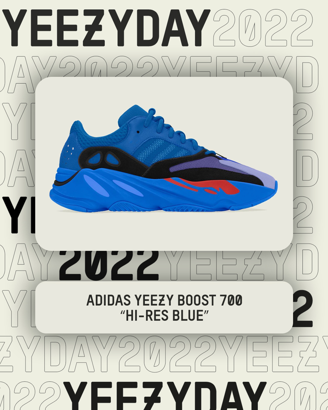 Yeezy Day 2022 Adidas adidas solar hu pack V2 Blue Tint EU Grösse 10 Hi Res Blue