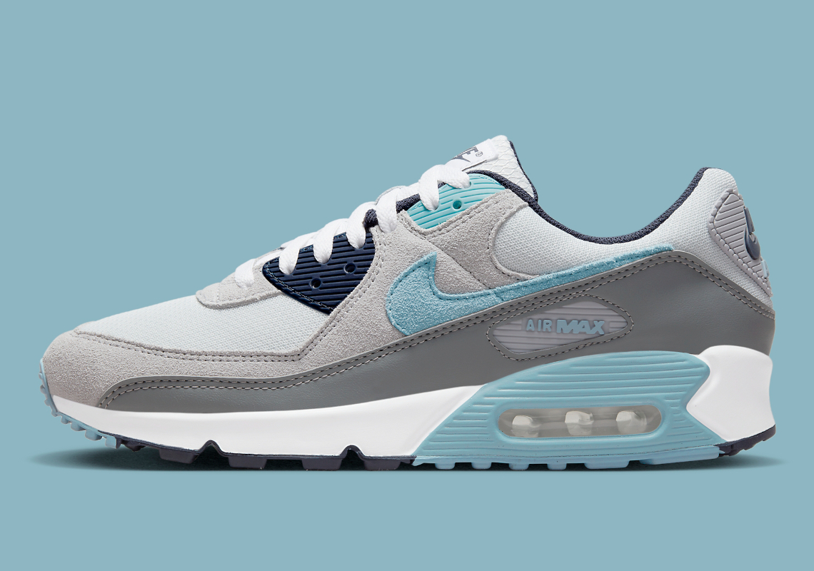 white grey and blue air max