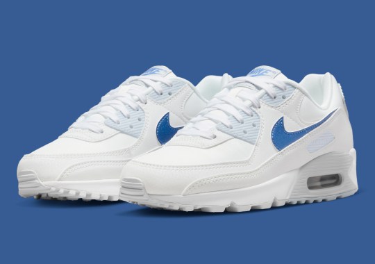 Nike Applies “Metallic Blue” Swooshes To The Air Max 90