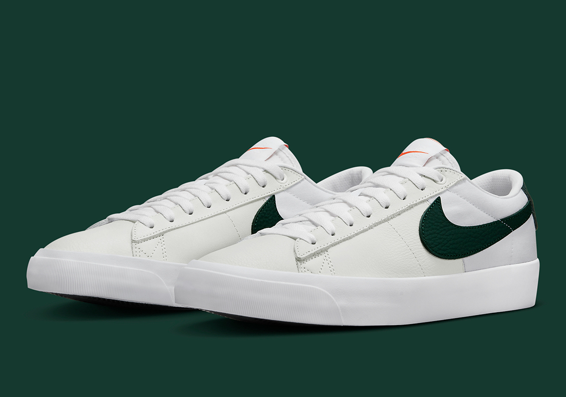 nike blazer low white green