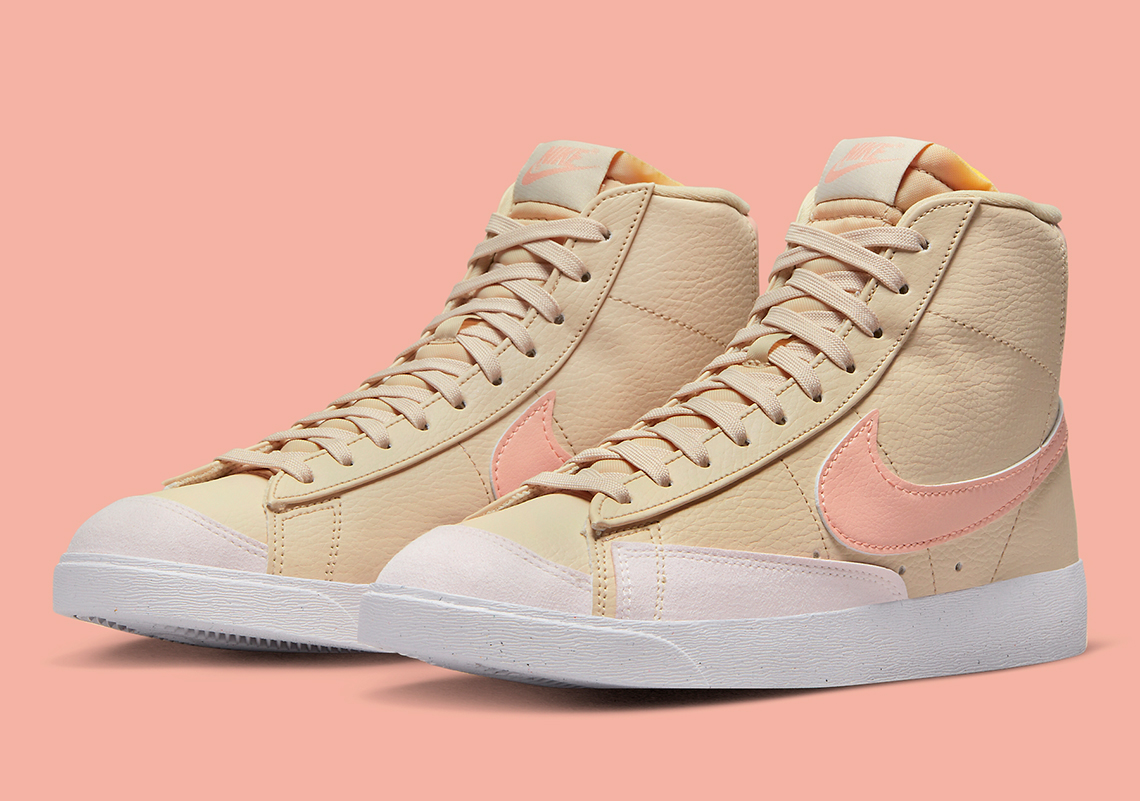 white and tan nike blazers