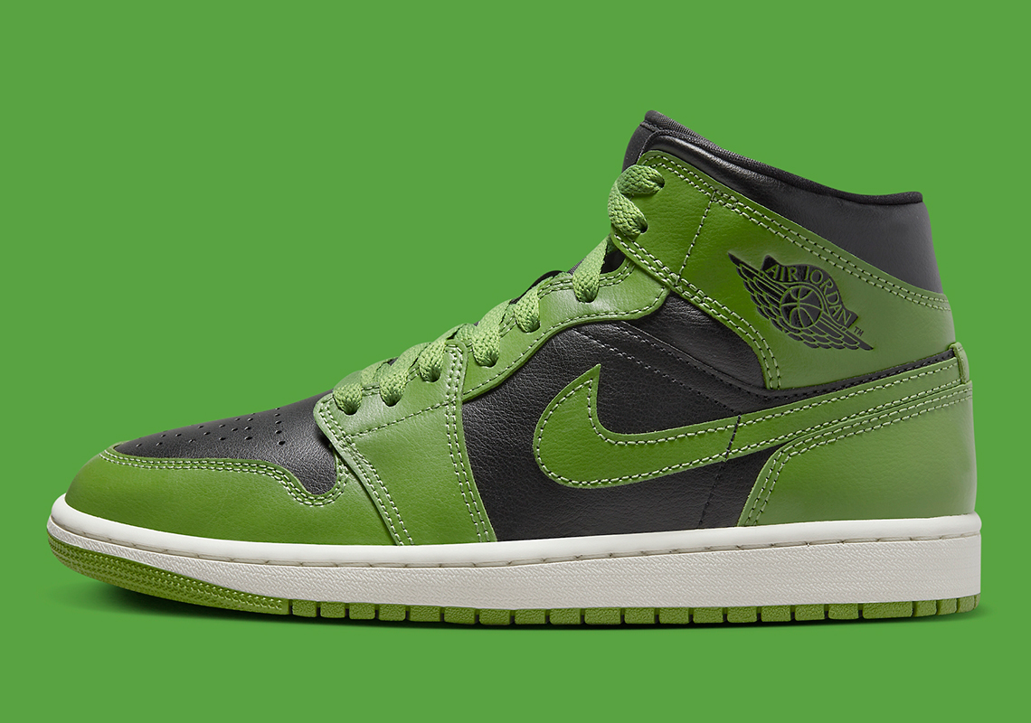 Air Jordan 1 Mid Womens Green Black Bq6472 031 3