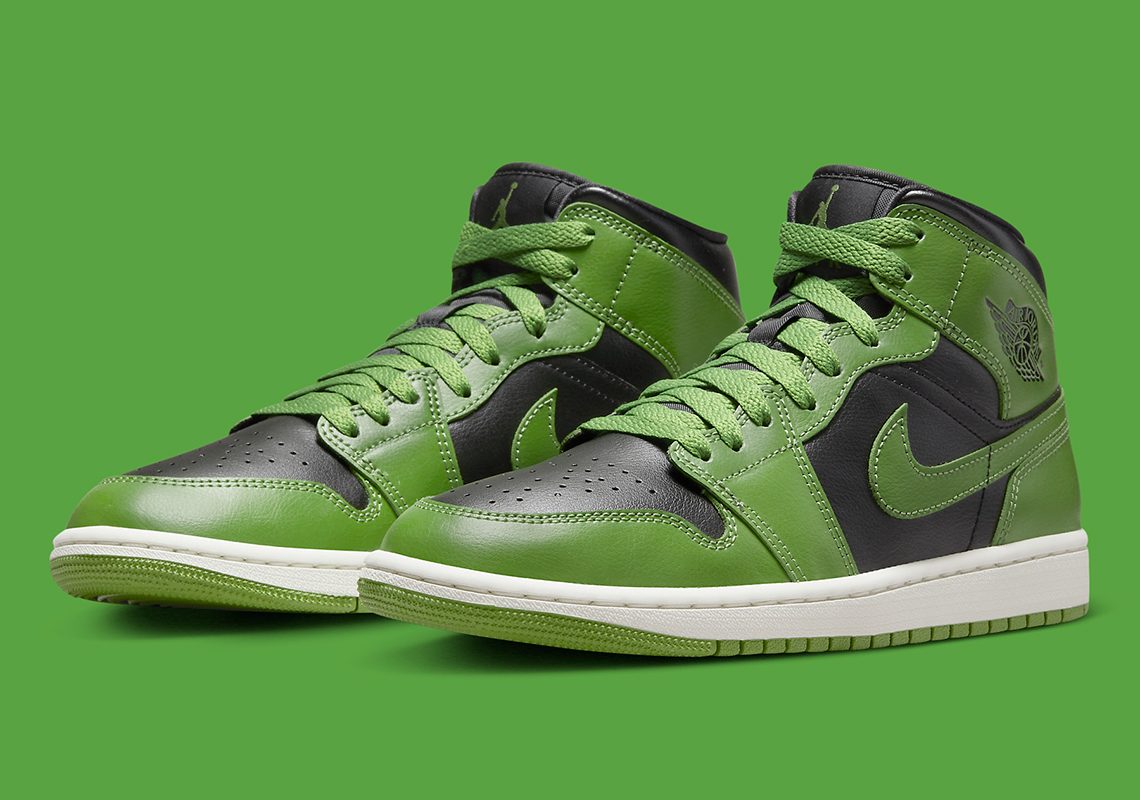 jordan 1 mid green and black