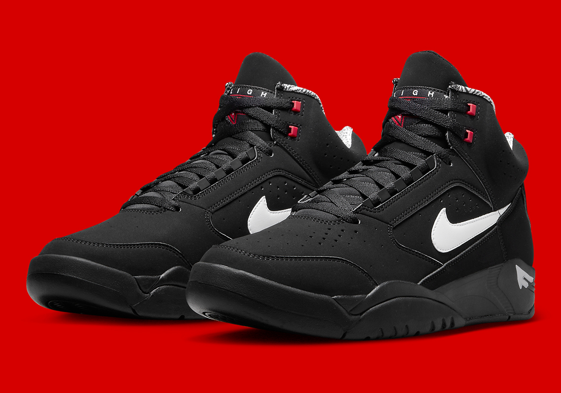 Nike Air Flight Lite Mid Black White Varsity Red Dq7687 003 5