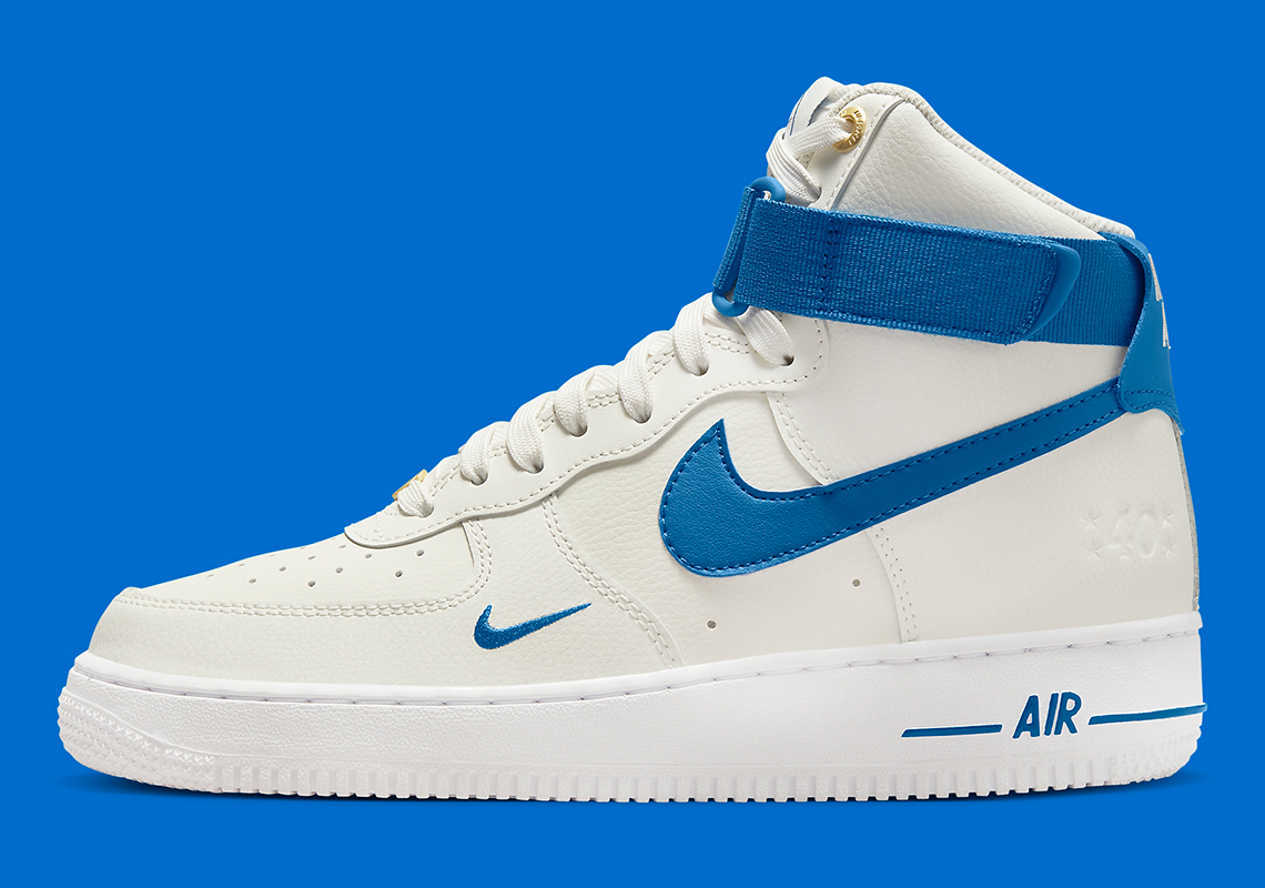 Air force 1 shop high blue and white