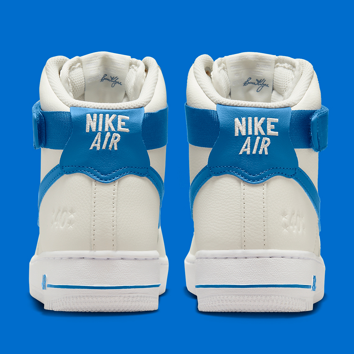 white basketball shoe nike huarache sneakers, Nike WMNS Air Force 1 High 40th  Anniversary Sail Blue Jay