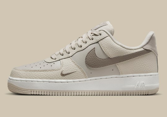 Tumbled Leather Covers The Nike Air Force 1 Low  Fossil 