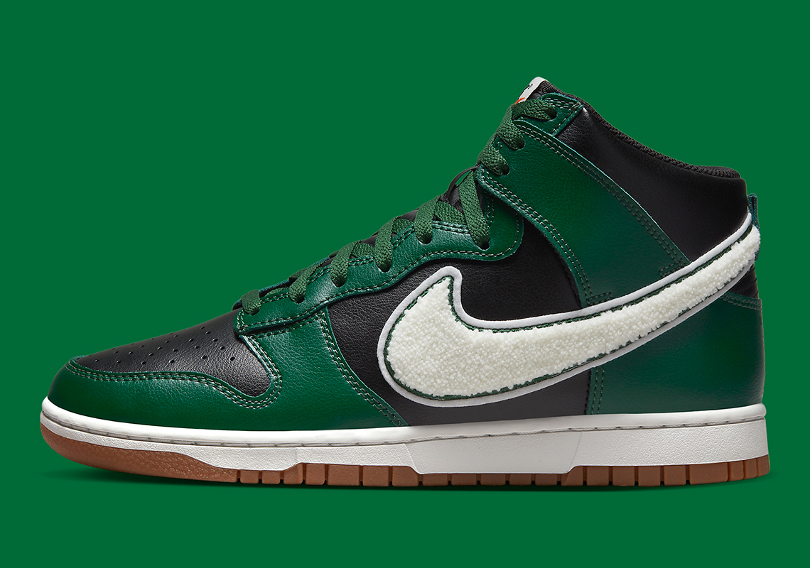 green and black high top nikes