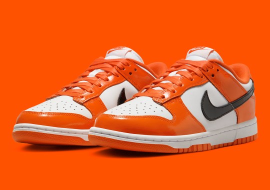 The Nike Dunk Low “Halloween” Dresses Up In Glossy Orange And Black