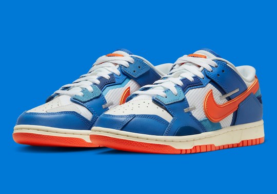 The Nike Dunk Low Scrap Appears In Knicks Colors