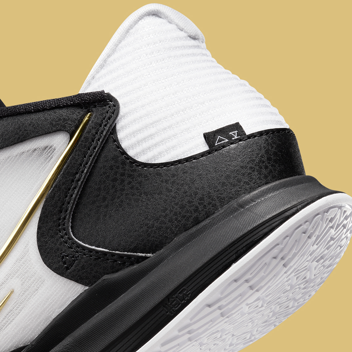 Kyrie low clearance white and gold