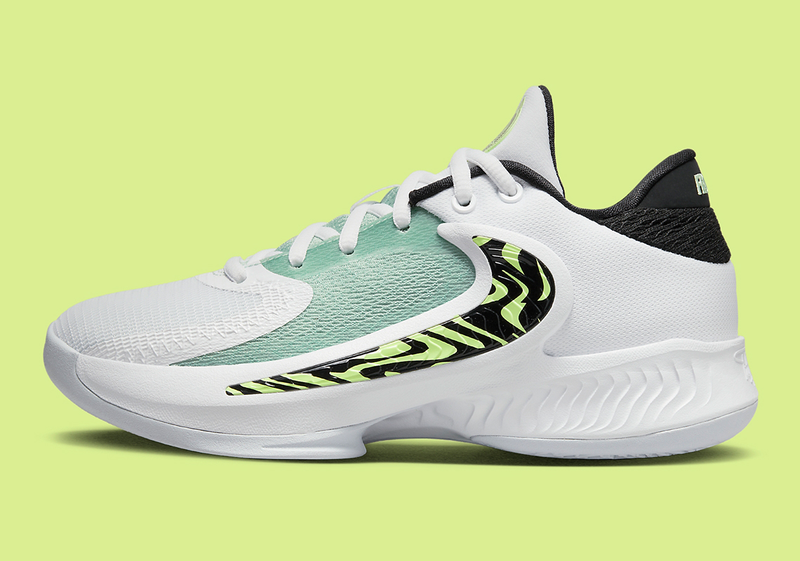 Nike Zoom Freak 4 White Black Barely Volt Gs Dq0553 100 1