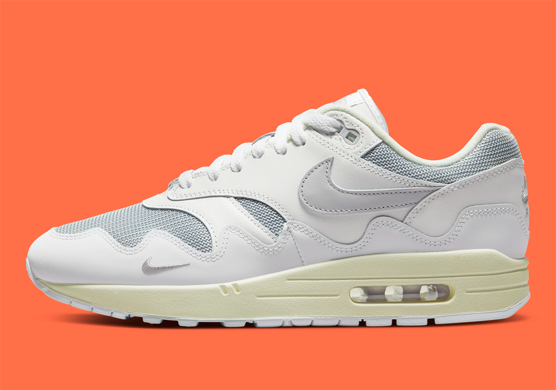 patta boots nike air max 1 white silver DQ0299 1008