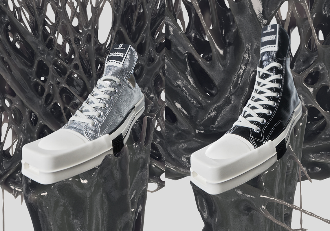 Rick Owens Applies A High-Shine Lacquered Denim To The Converse Chuck 70 TURBODRK