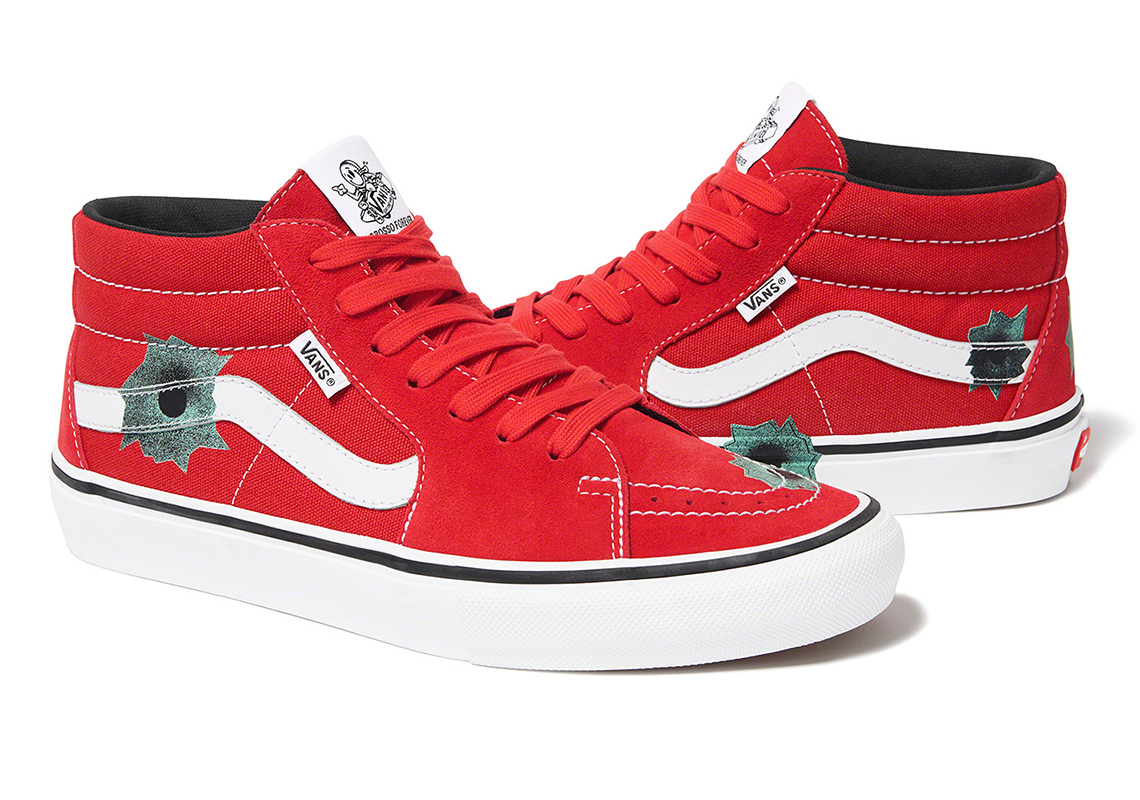 Supreme Nate Lowman Vans Skate Grosso Mid Red Release Date 1
