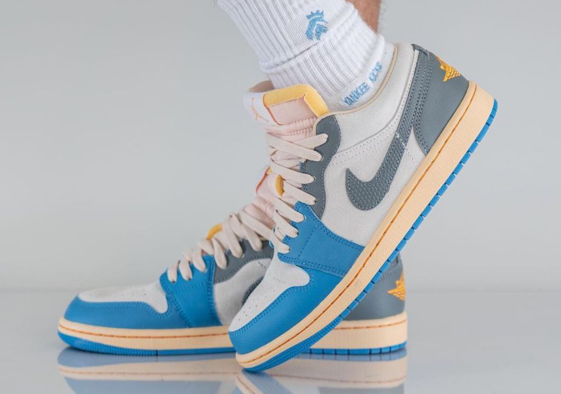 This Air Jordan 1 Low Gives "UNC" Color-Blocking A Grey Twist