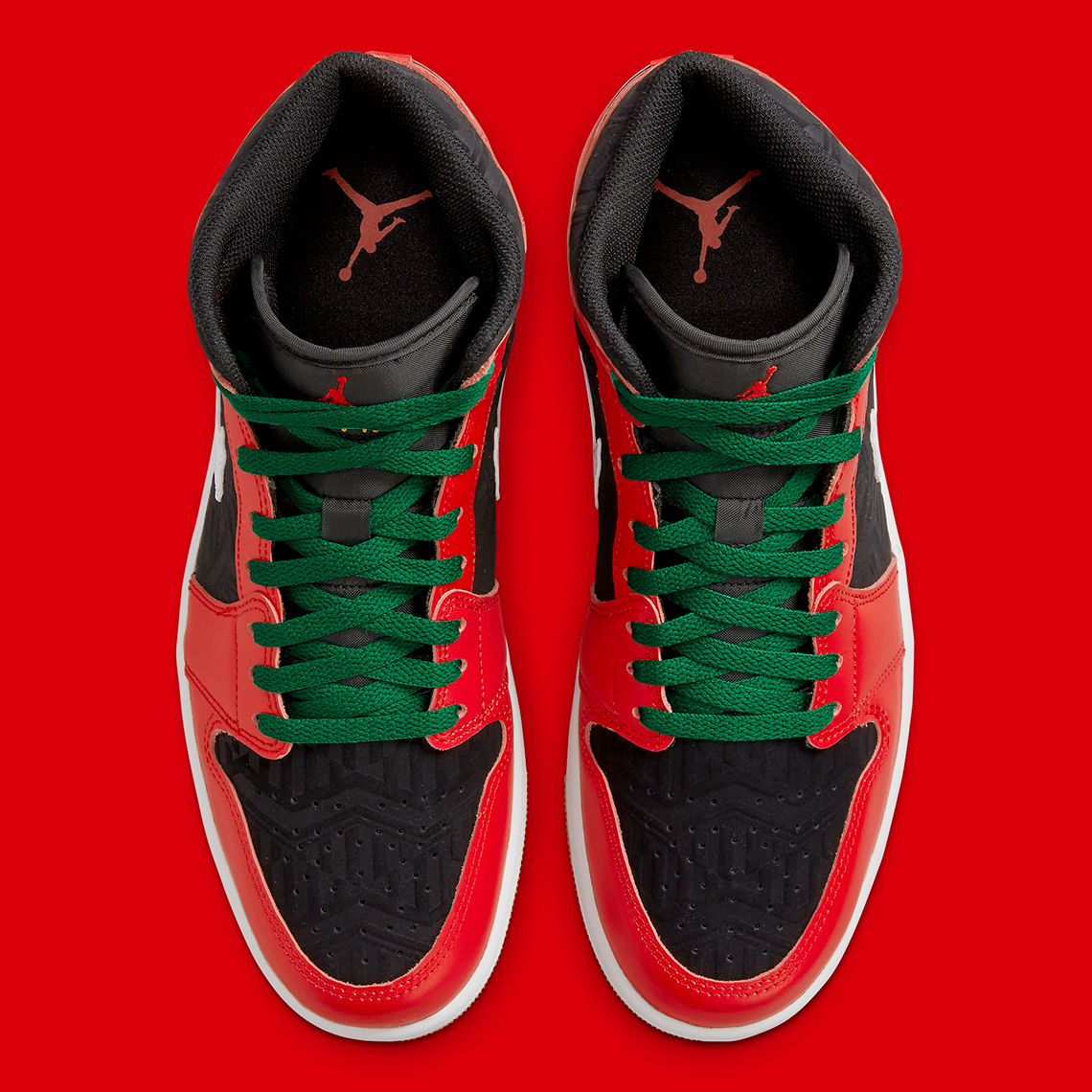 green and black jordan 1 with red laces