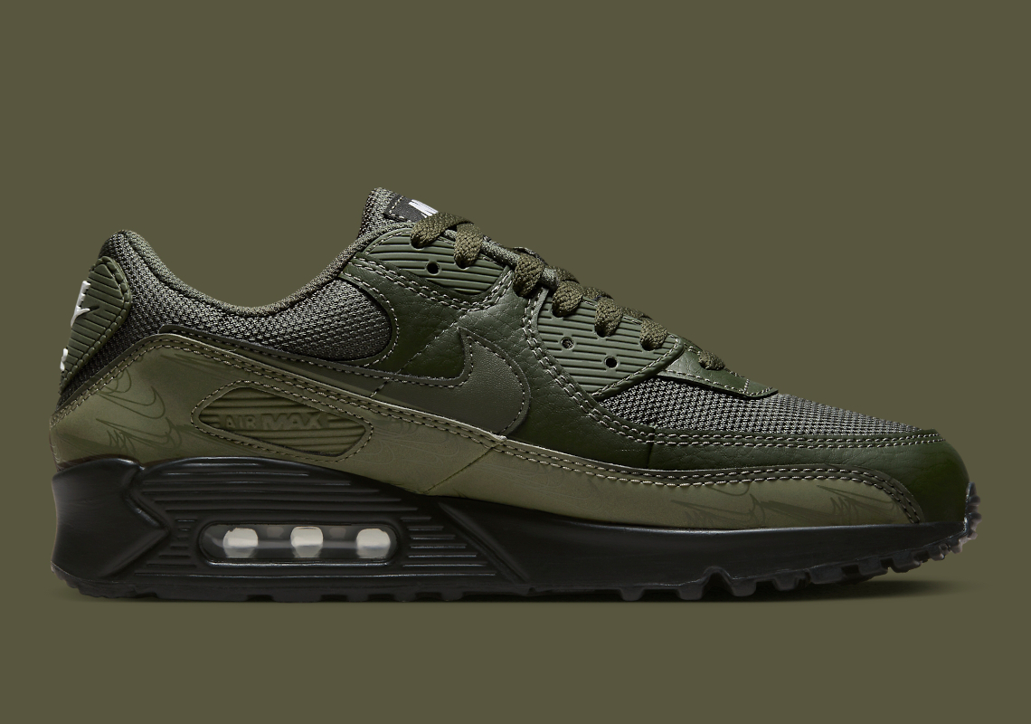 olive green and black nike air max